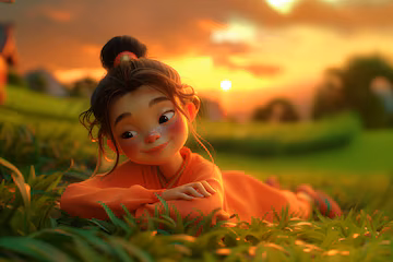 Scene with Kids Playing Outdoors